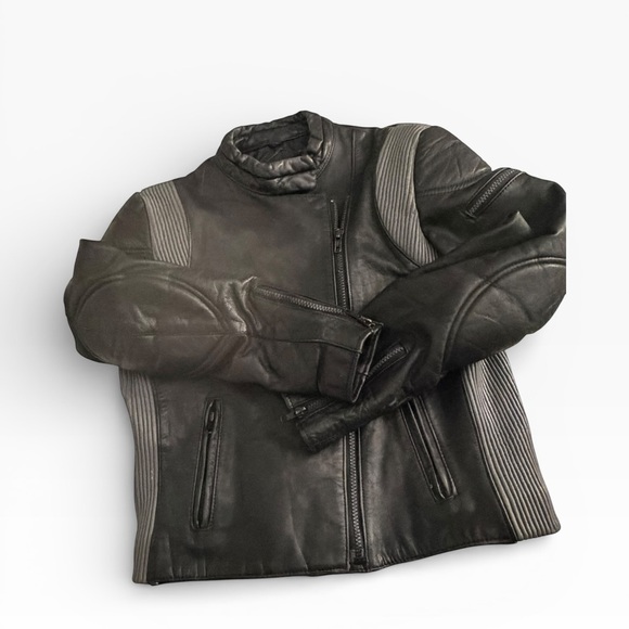 Yamaha Double Riders Womens Black Leather Motorcycle Jacket Sz Small - Picture 9 of 15